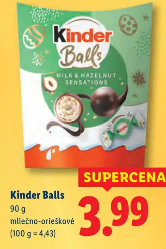Kinder Balls mliečno‑orieškové guľôčky