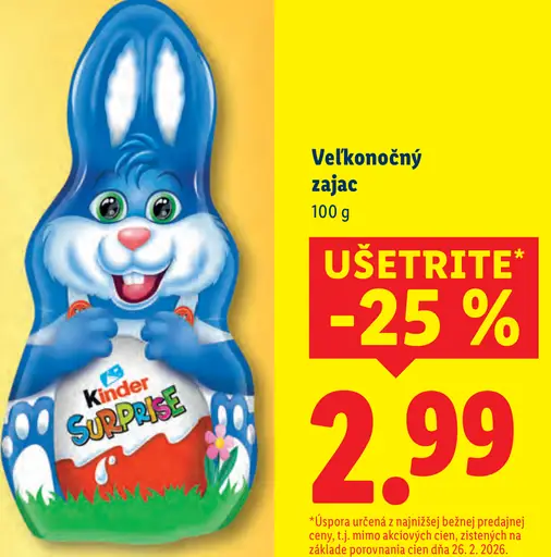 Kinder Surprise veľkonočný zajac s prekvapením 75 g