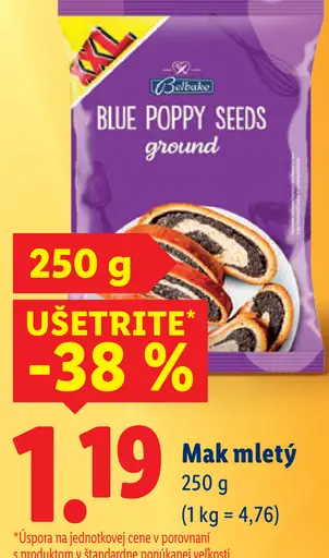 Blue poppy seeds ground mak mletý
