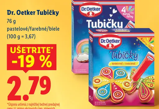 Dr. Oetker Tubičky farebné/pastelové