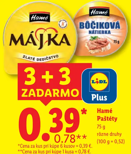 Hamé Paštéty rôzne druhy