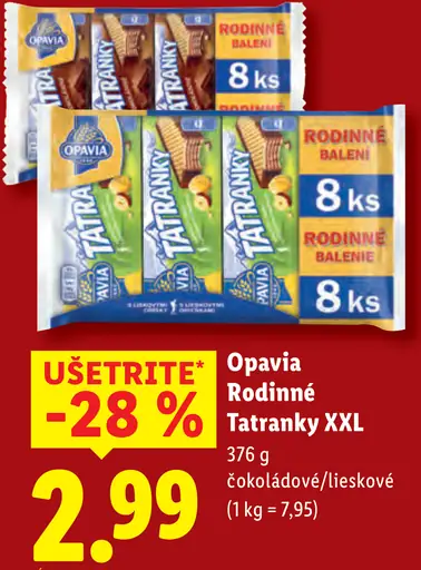 Opavia Rodinné Tatranky XXL čokoládové / lieskové