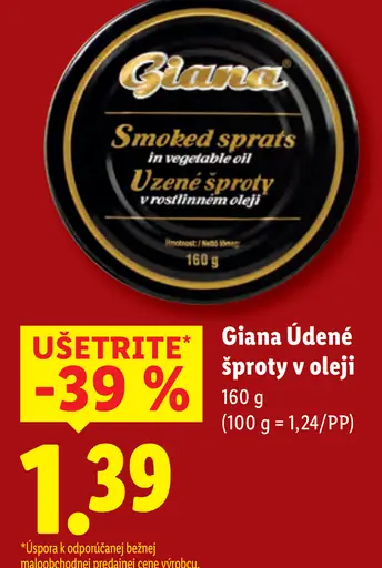 Giana údené šproty v oleji