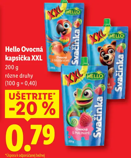 Hello Ovocná kapsička rôzne druhy
