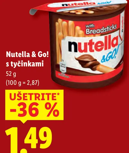 Nutella & Go! s tyčinkami