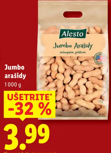 Alesto Jumbo arašidy pražené