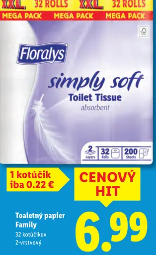 Florays simply soft toaletný papier