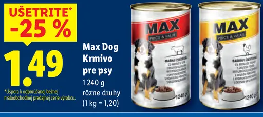 Max Dog krmivo pre psy vanička