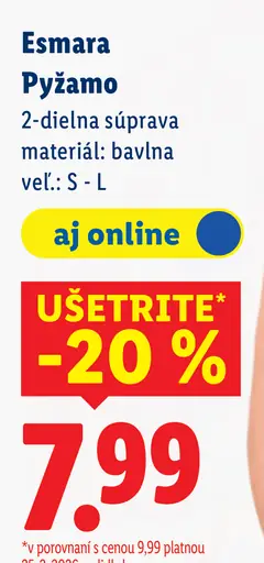 Esmara pyžamo 2-dielna súprava