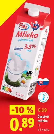 Pilos Mlieko plnotučné 3,5 % tuku