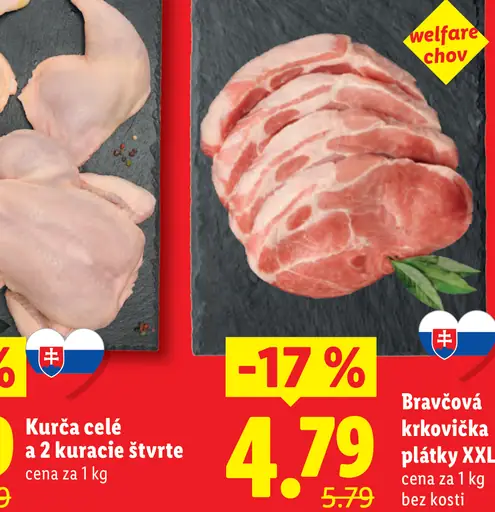 Bravčová krkovička plátky XXL bez kosti