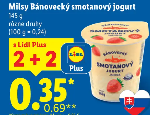 Milsy Bánovecký smotanový jogurt rôzne druhy