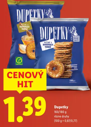 Dupetky slané pečené krekry