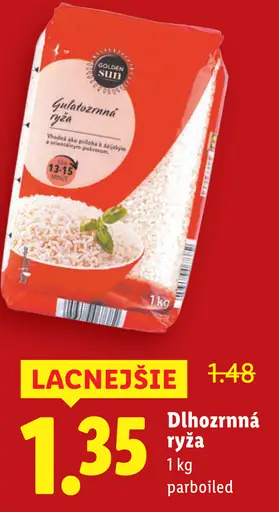 Golden Sun Dlhá zrnna ryža parboiled