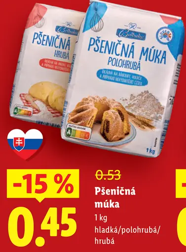 Belbake pšeničná múka hladká, polohrubá alebo hrubá