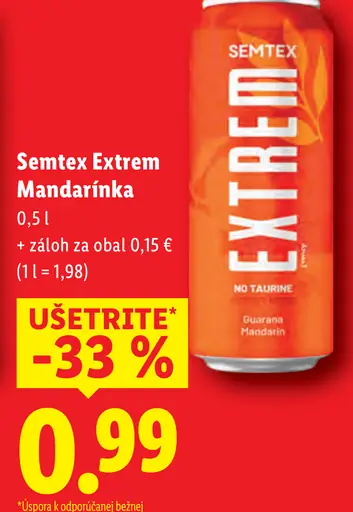 Semtex Extrem Mandarínka energetický nápoj