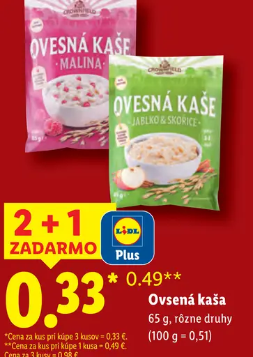 Ovsená kaša rôzne druhy