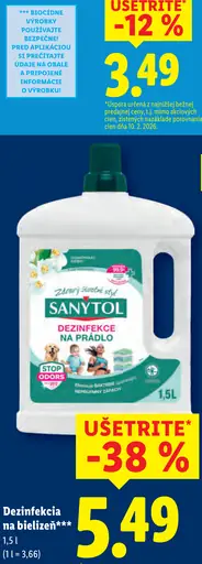 Sanytol dezinfekcia na prádlo