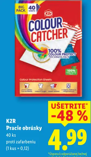 K2R Pracie obrúsky stop zafarbeniu