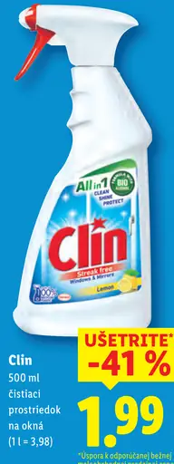 Clin čistiaci prostriedok na okná