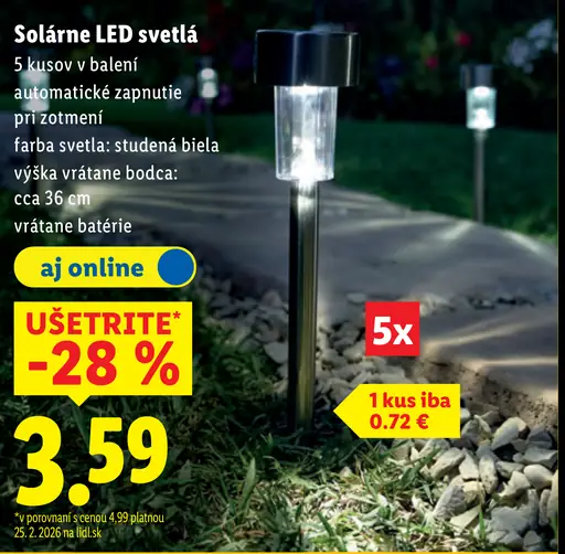 Solárne LED svetlá studená biela