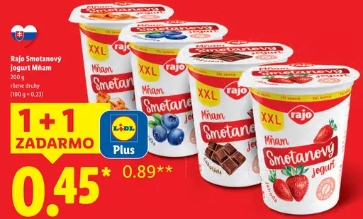 Rajo Mňam smotanový jogurt rôzne druhy