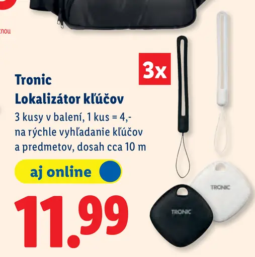 Tronic lokalizátor kľúčov 3 kusy v balení