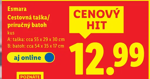 Esmara cestovná taška / príručný batoh