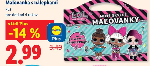 Maľovanka s nálepkami pre deti od 4 rokov