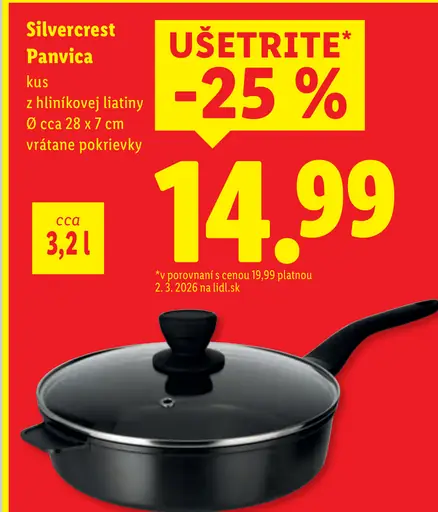 Silvercrest panvica s pokrievkou z hliníkovej liatiny