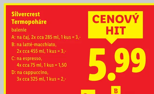 Silvercrest termopoháre na čaj