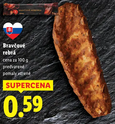 Bravčové rebrá pomaly varené