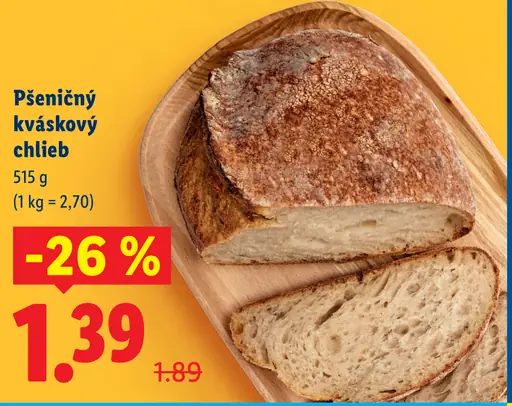 Pšeničný chlieb s kváskom