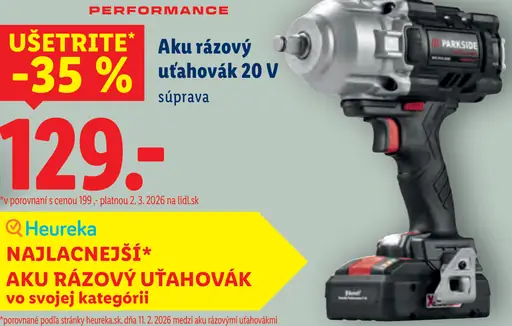 Parkside Aku rázový uťahovák 20 V