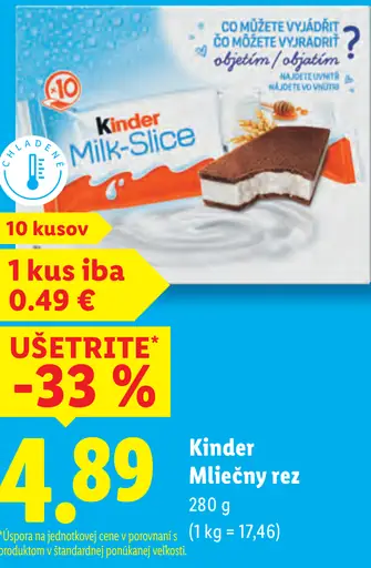 Kinder Mliečny rez