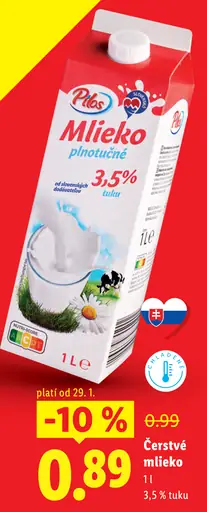 Pilos Mlieko plnotučné 3,5 % tuku