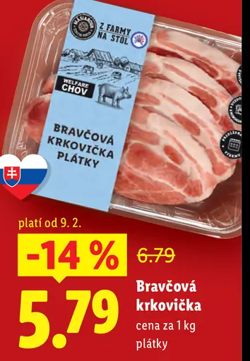 Z farmy na stôl bravčová krkovička plátky