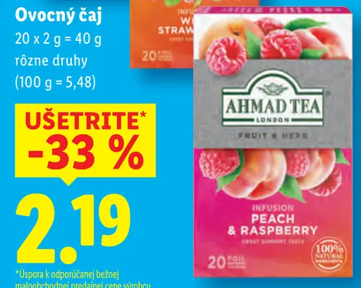 Ahmad Tea ovocný čaj rôzne druhy