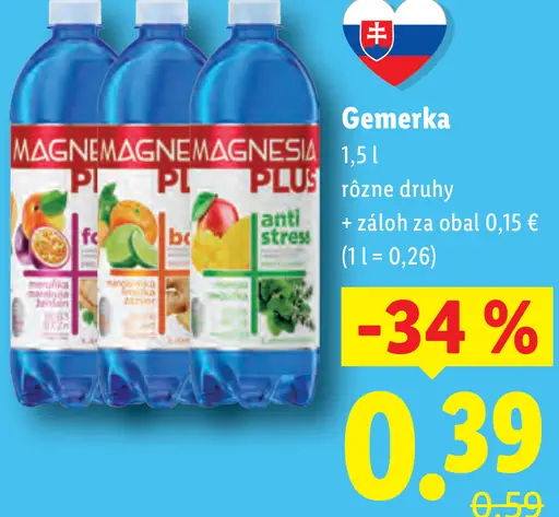 Gemerka minerálna voda rôzne druhy