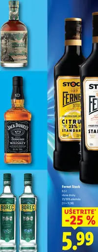 Stock Fernet rôzne druhy