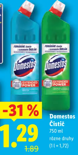 Domestos čistič rôzne druhy