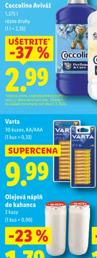 Coccolino aviváž rôzne druhy