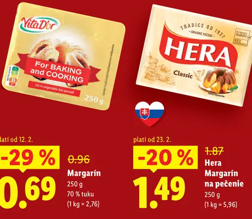 Vita D’or margarín na pečenie For Baking and Cooking