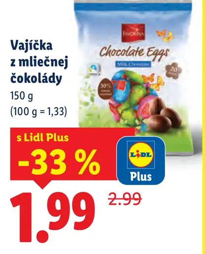 Favorina Vajíčka z mliečnej čokolády