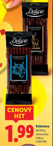 Deluxe Kabanosy z bravčového mäsa