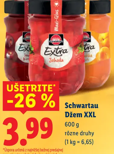 Schwartau Džem XXL rôzne druhy