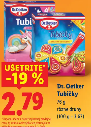 Dr. Oetker Tubičky rôzne druhy