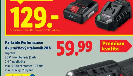 Parkside Performance aku rázový uťahovák súprava