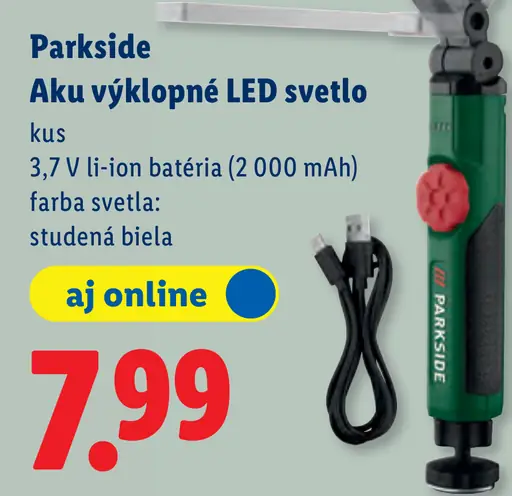 Parkside Aku výklopné LED svetlo