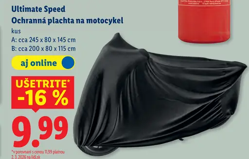 Ultimate Speed Ochranná plachta na motocykel